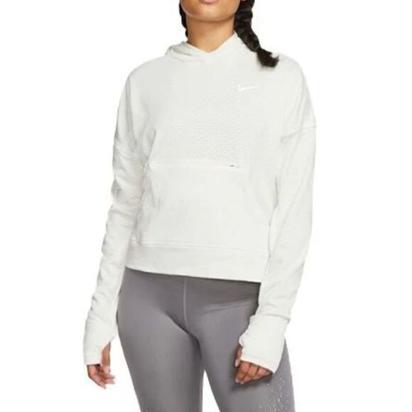 Nike Women's small Running sweatshirt Hoodie Hyperwarm Therma white cream S - Picture 1 of 10